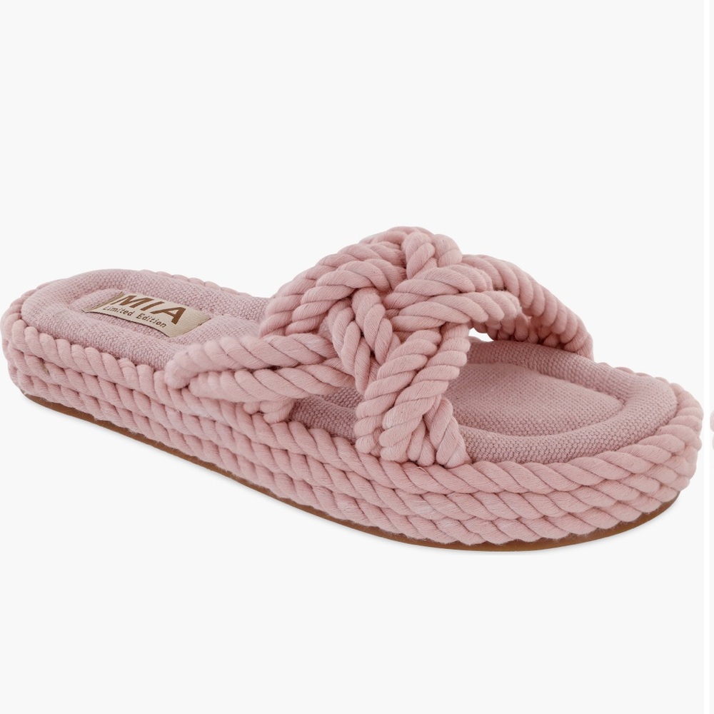 Women's Pink Knotted Slide Sandals